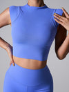 ZASUWA Female Solid Color Basic Must-have Cropped Short Sleeves