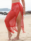 ZASUWA Female Sexy Fishnet Tassel Without Bikini Set Swimwear Cover Dress