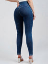 ZASUWA Female Denim Elastic Tight Pocket Cargo Leggings