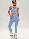 ZASUWA Female V-shaped Waist Ribbed Push Up Design Scrunch Bum Hip-lift Tracksuit