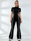 Jumpsuit mit Reißverschluss und Kontraststreifen