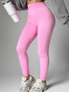 ZASUWA Female Scrunch Bum Stripe Contrast Color Personality Leggings