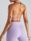 ZASUWA Female Solid Color Backless Cross Back Sports Bras