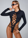 ?ZASUWA Female Fashion Lace-up Bodysuit
