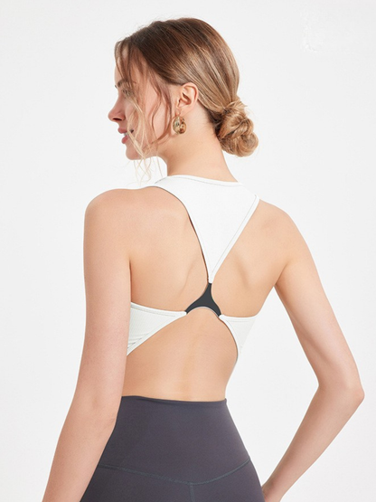 U Collar Backless Metal Tank