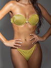 ZASUWA Female Shell Pearl Solid Color 3-Pieces Bikini Set
