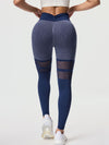 ZASUWA Female V-shaped Waist Fishnet Splicing Push Up Design Scrunch Bum Leggings