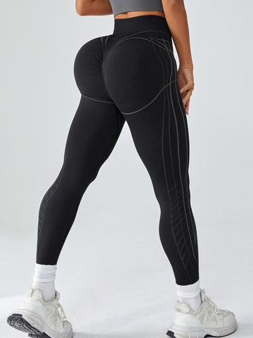 ZASUWA Female Contrast Color Stripes Elastic Tight Leggings