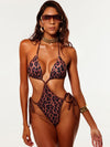 ZASUWA Female Sexy Halter Leopard Print One Piece