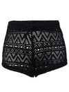 ZASUWA Female Sexy Lace-up Fishnet Hollow Out Beach Shorts