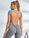 Backless Scrunch Bum Flare Jumpsuit
