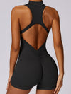 ZASUWA Female Zipper Backless Scrunch Bum Romper