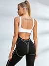 Sexy Contrast Color Unique Cutout Jumpsuit