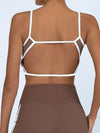 ZASUWA Female Contrast Color Elastic Tight Quick Dry Hollow Out Backless Sports Bras