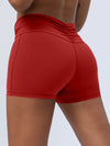 ZASUWA Female Solid Color Folds Elastic Tight Seamless Shorts
