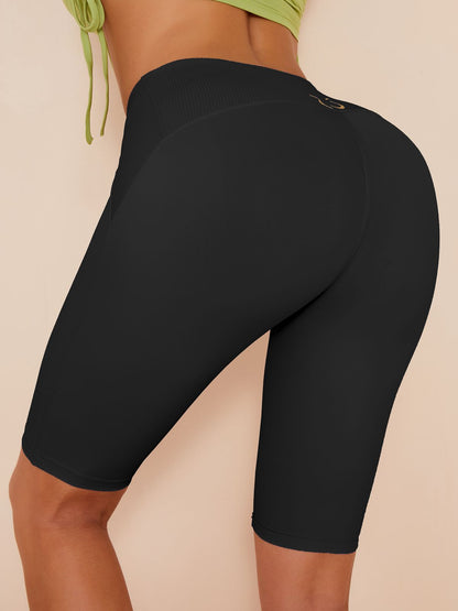 Pure White Hip-lift Spandex Gym Booty Shorts