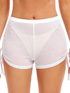 ZASUWA Female Sexy Sheer Mesh Drawstring Quick-dry Shorts