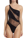 ZASUWA Female Glossy Sheer Mesh Elegance One Piece