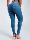 ZASUWA Female Sexy Denim Elastic Tight Pocket Cargo Leggings