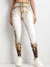 ZASUWA Female Leopard Print Denim Bum Gradient Leggings