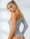 Sexy One-Shoulder Tight Rhinestone Sequin Bodysuit
