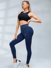 ZASUWA Female V-shaped Waist Ribbed High-waisted Hip-lift Scrunch Bum Leggings