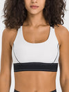 ZASUWA Female Contrast Color Adjustable Strap with Chest Pads Sports Bras