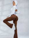 ZASUWA Female Deep V Back Scrunch Bum Flare Hooded Tracksuit