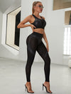 🖤ZASUWA Female Fly-Eye Fishnet Breathable Booty Tracksuit
