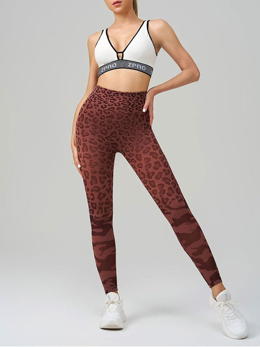 ZASUWA Female Leopard Print Elastic Tight Push Up Design Leggings