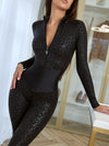 ZASUWA Female Leopard Print Corset Jumpsuit