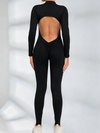 Backless Zipper Hollow Out Scrunch Bum Jumpsuit