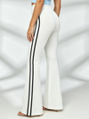 Zip-Front Cropped Tank & White Black Stripe High-Waisted Flare Legging Set