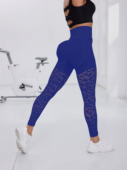 Seamless High-Waist Sculpting Leggings with Perforated Detail
