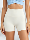 Cross-Front Strappy Sports Bra & Cream High-Waisted Biker Short Set