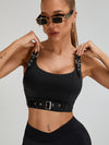 ZASUWA Female Button Backless V-shape Waist Cargo Style Short Tracksuit