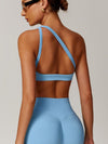 ZASUWA Female Solid Color Tailoring Hollow Out Backless Sports Bras