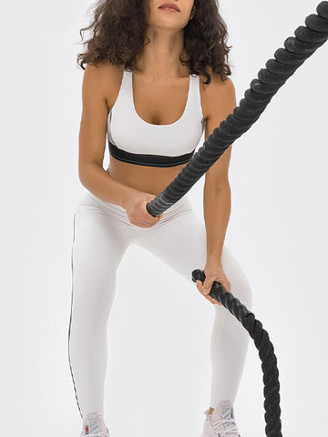 ZASUWA Female Contrast Color Push Up Design Elastic Tight Shockproof Tracksuit