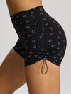 ZASUWA Female Print Drawstring Spandex Gym Booty Shorts