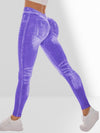 Deep V Back Denim Scrunch Bum Short Traksuit