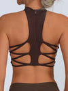 ZASUWA Female Sexy Mesh Cross Back Quick Dry Sports Bras
