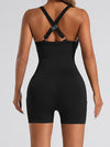 ZASUWA Female Ribbed Pocket Cross Back Scrunch Bum Seamless Romper