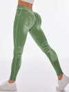 Deep V Back Denim Scrunch Bum Short Traksuit