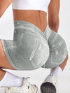 ZASUWA Female Deep V Back Denim Scrunch Bum Leggings