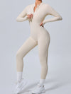 ZASUWA Female Zipper Thumbhole Hip-lift Jumpsuit