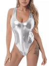 ZASUWA Female Sexy PU Zipper One Piece