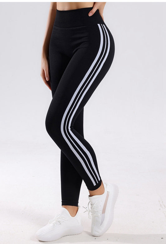 ZASUWA Scrunch Bum Fleece Stripe  High-waist Skinny Stretch Leggings