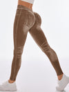 Deep V Back Denim Scrunch Bum Short Traksuit