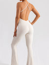 ZASUWA Female Cross Back Split Flare Booty Jumpsuit