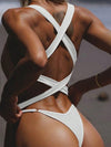 ZASUWA Female Contrast Color Cross Back One Piece